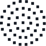 Abstract arrangement of interconnected black rectangles and squares forming a layered circular pattern.