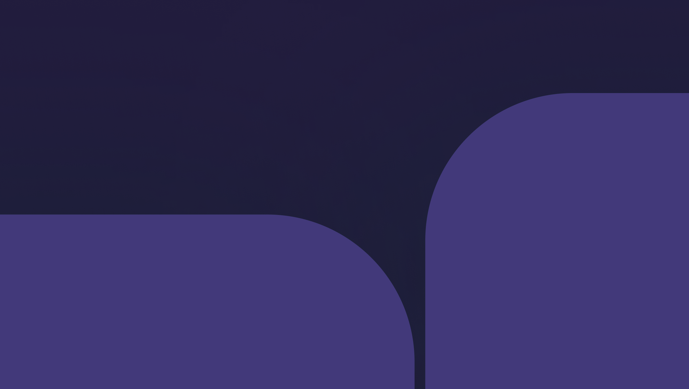 Fundo abstrato com formas geométricas arredondadas em tons de azul escuro e roxo.