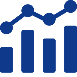 Icon representing analytical data and chart bars
