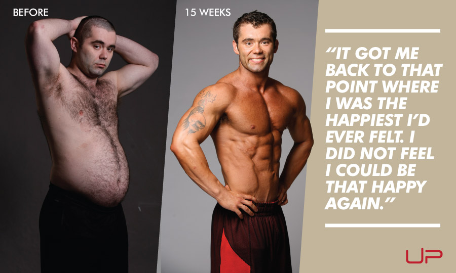 Glenn P before and after with quote