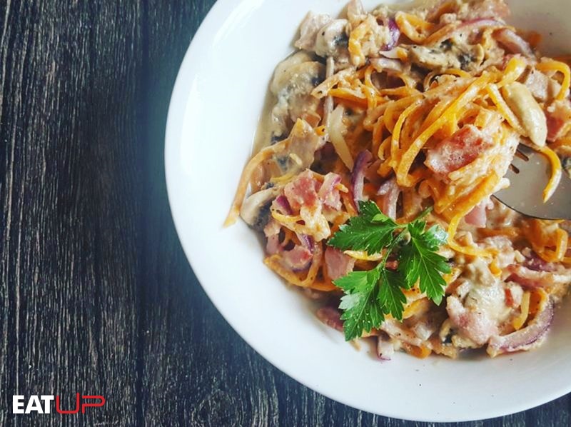 Low-Carb Italian Carbonara with Butternut Spaghetti Recipe