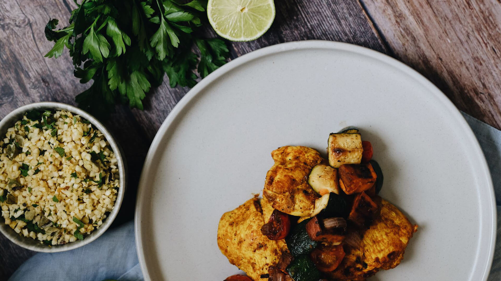 UP Food - Fajita Chicken with Cauliflower Cous Cous