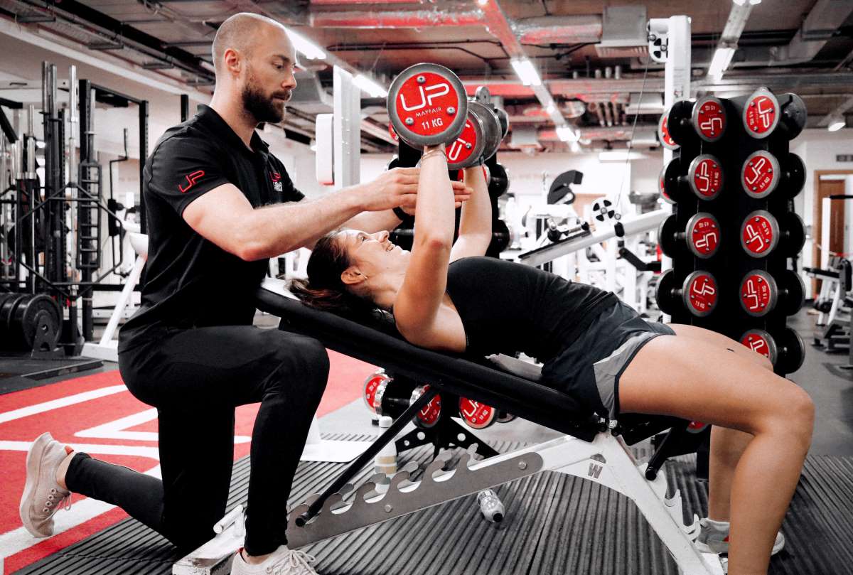 Female dumbbell chest press