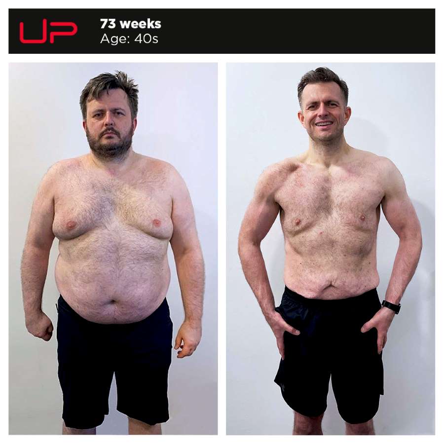 Male before and after weight loss