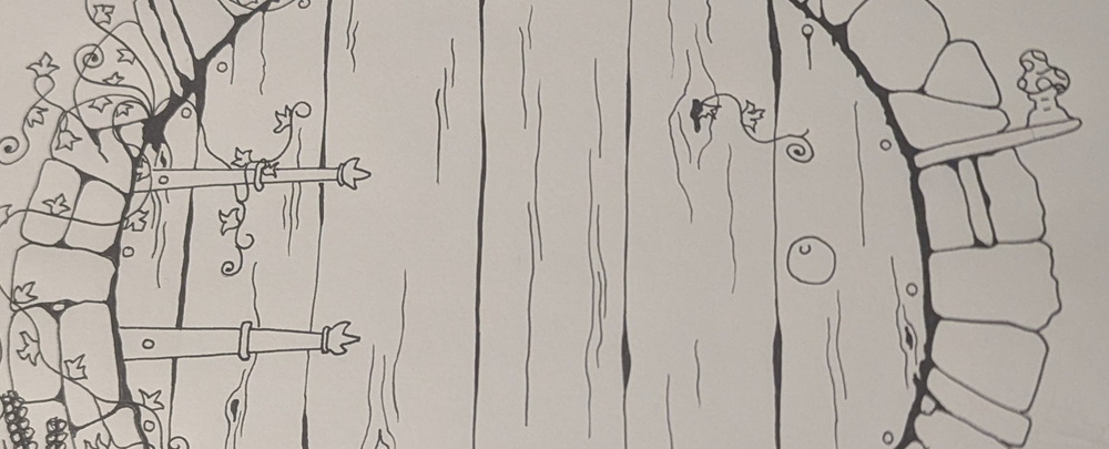hand drawn hobbit door
