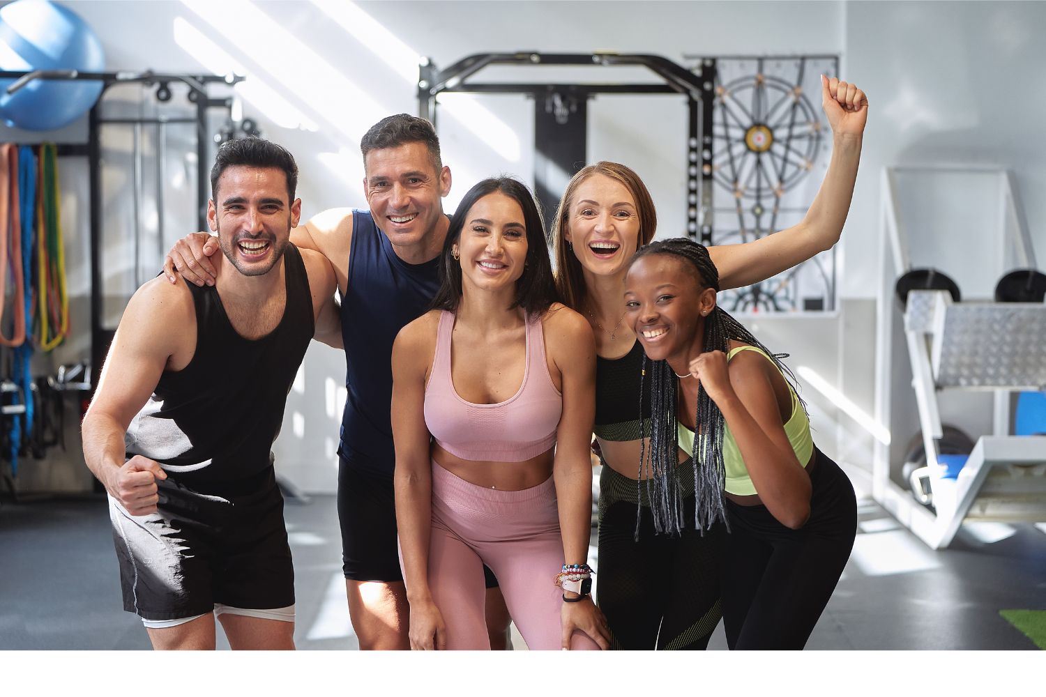 Modern community fitness center with weight equipment and comfortable workout space