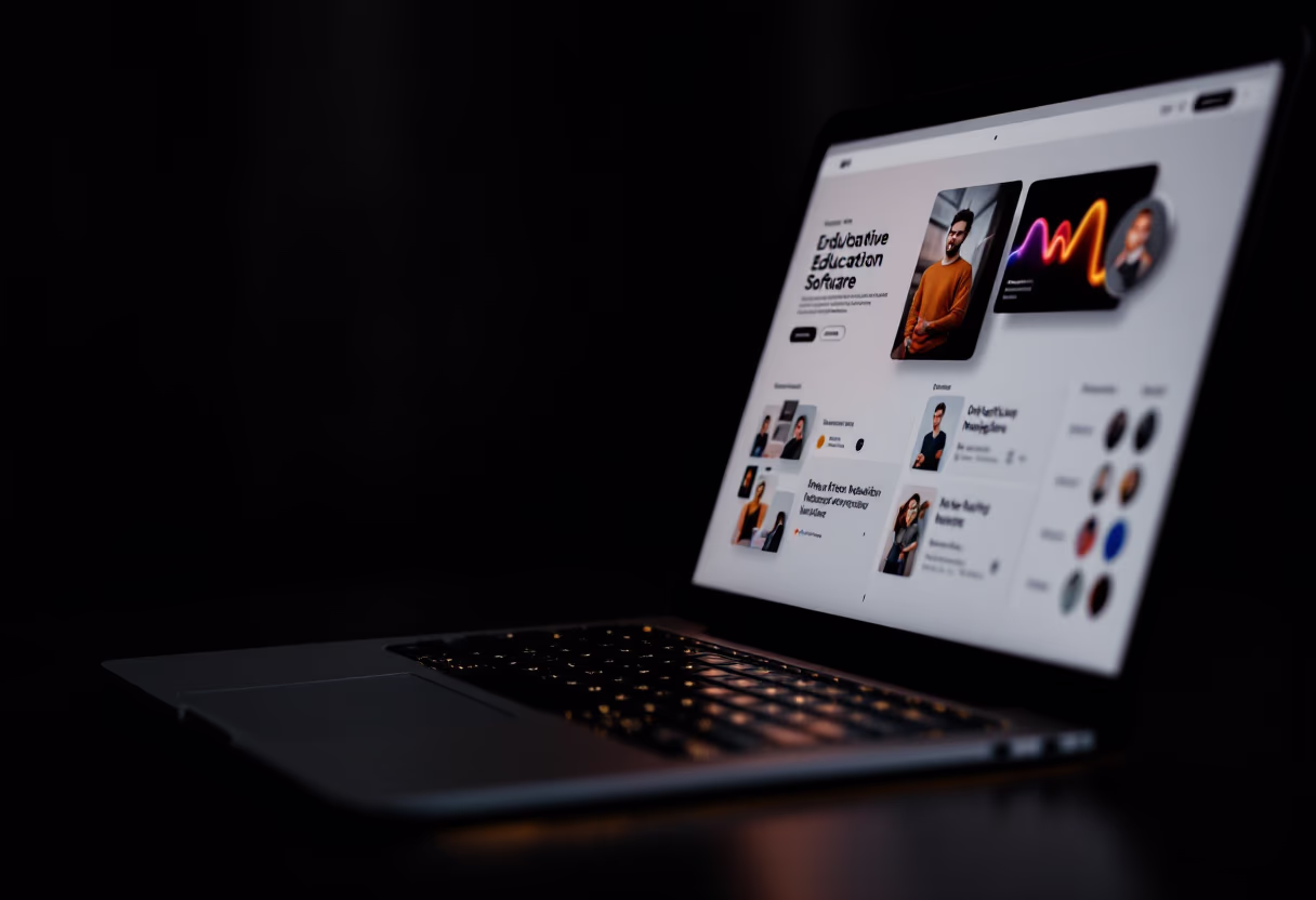 [interface] image of a computer showcasing educational software (for a edtech)