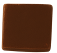 Square piece of chocolate fudge with a smooth, glossy surface.