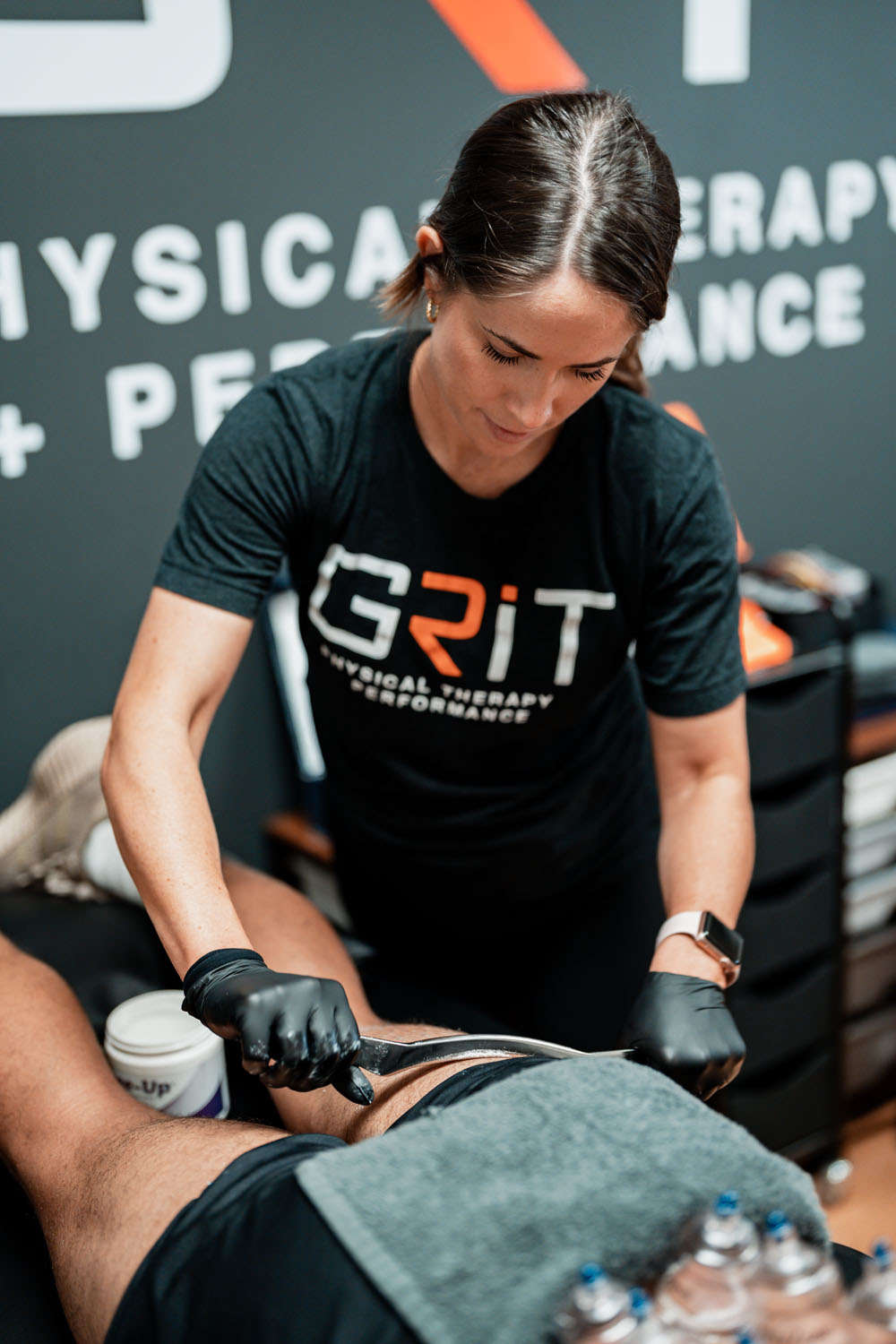 physical therapist performing manual therapy