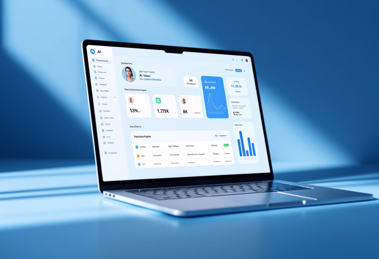 [interface] image of a laptop with software interface (for a ai developer tools)