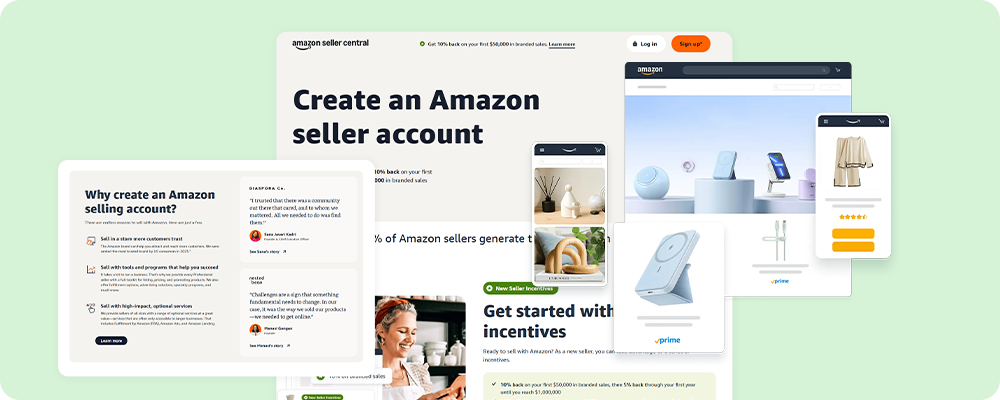 Windows of the Amazon website