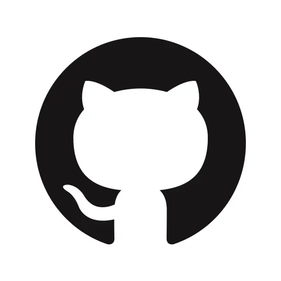 GitHub logo featuring a stylized white cat silhouette inside a black circle.