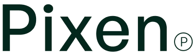 A black and white photo of the pixen logo.