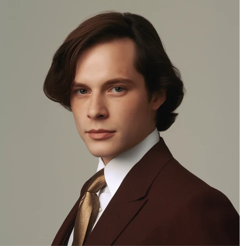 A man in a suit and tie posing for a picture.