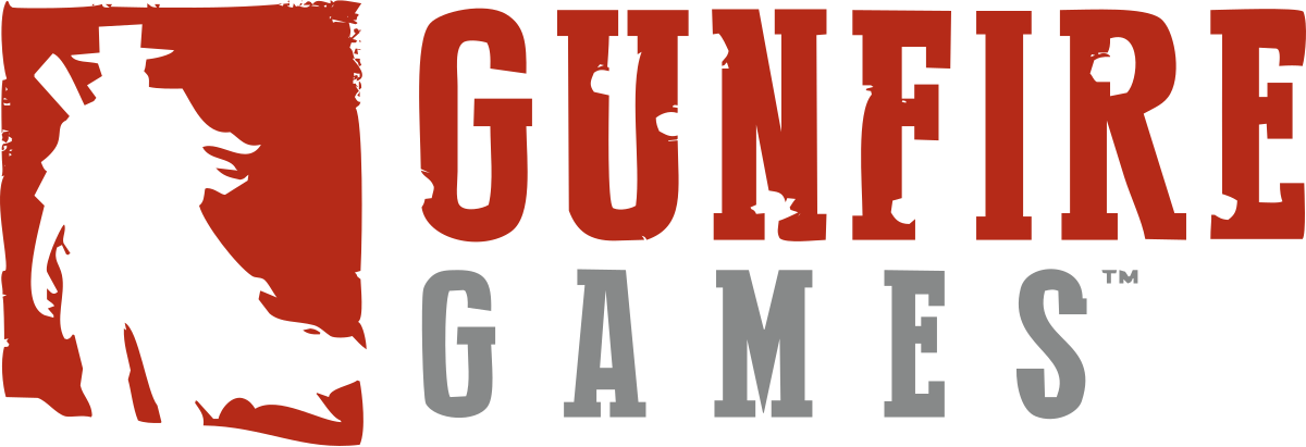 Gunfire Games logo with a silhouette of a cowboy holding a rifle inside a red square.