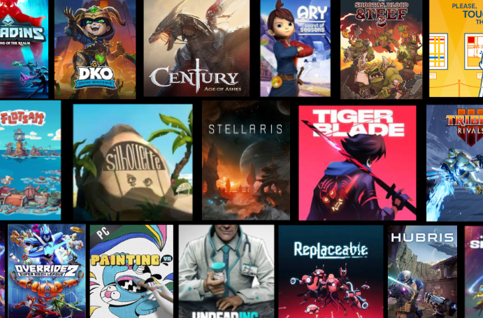 Collage of various video game cover arts featuring characters, titles, and vibrant artwork.