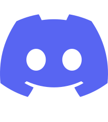 Discord logo showing a stylized game controller with two circular eyes in blue.