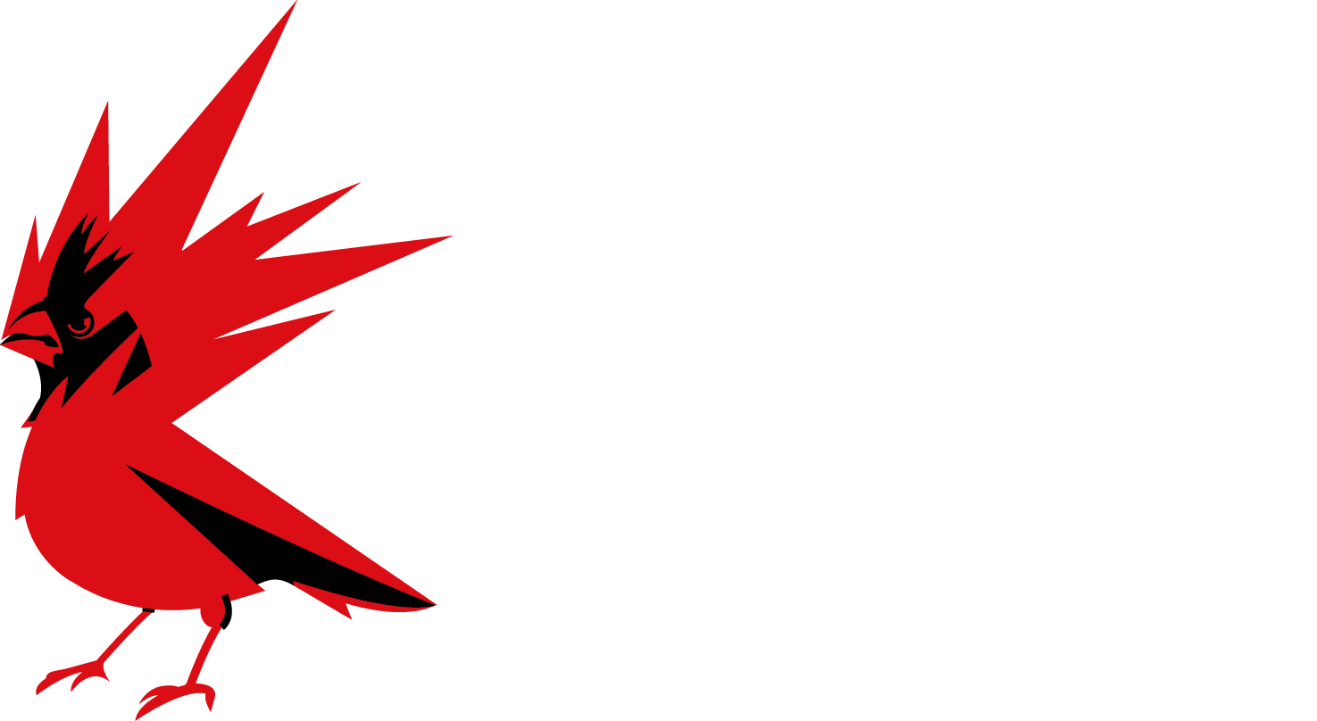 CD Projekt logo featuring a stylized red bird with spiked feathers next to the white text 'CD PROJEKT'.
