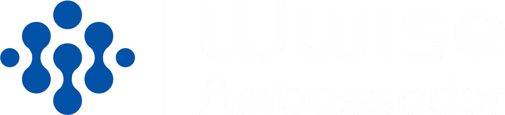Wwise Ambassador logo with a blue abstract sound wave icon to the left of the white text.