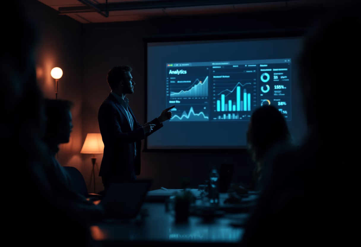 image of a business meeting (for a data analytics and business intelligence)