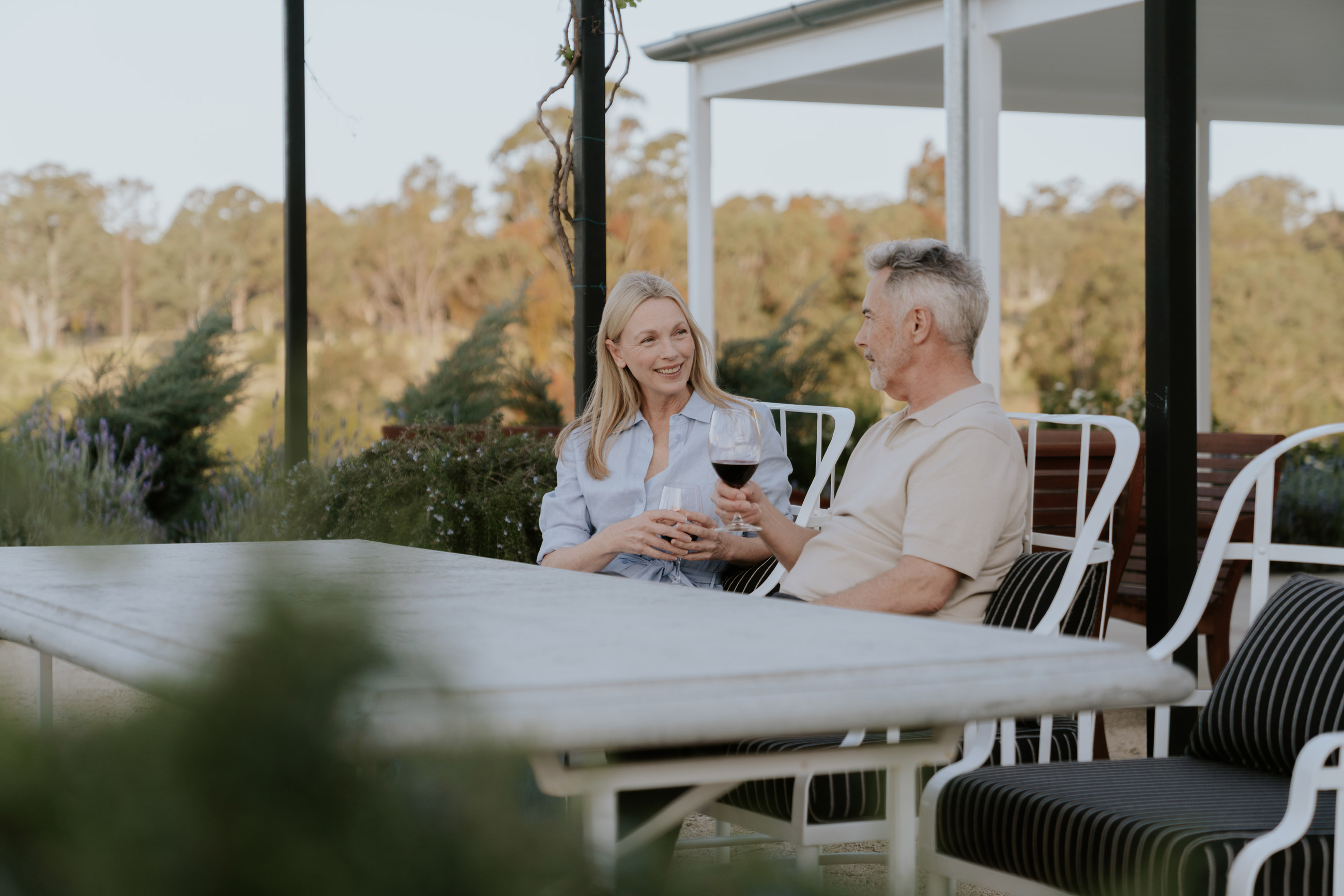 happy couple at winery