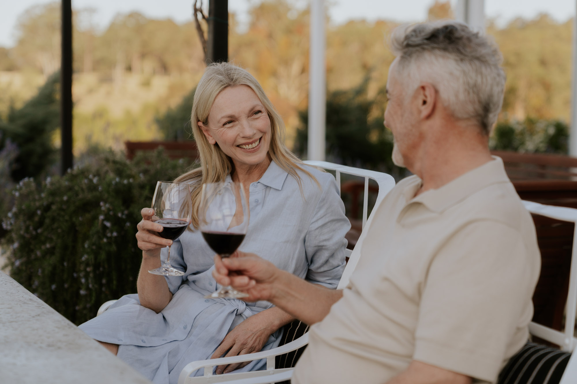 Older Friends enjoying a drink together