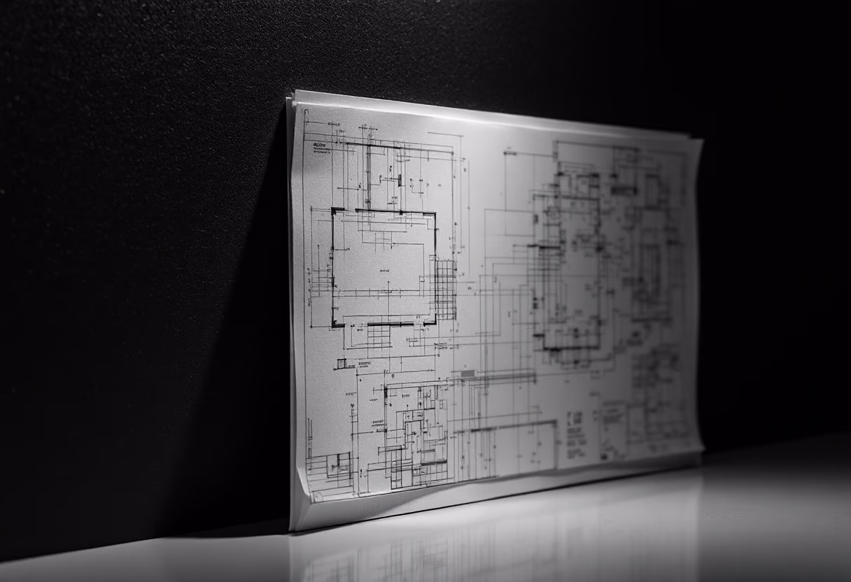 image of blueprint for general contractor