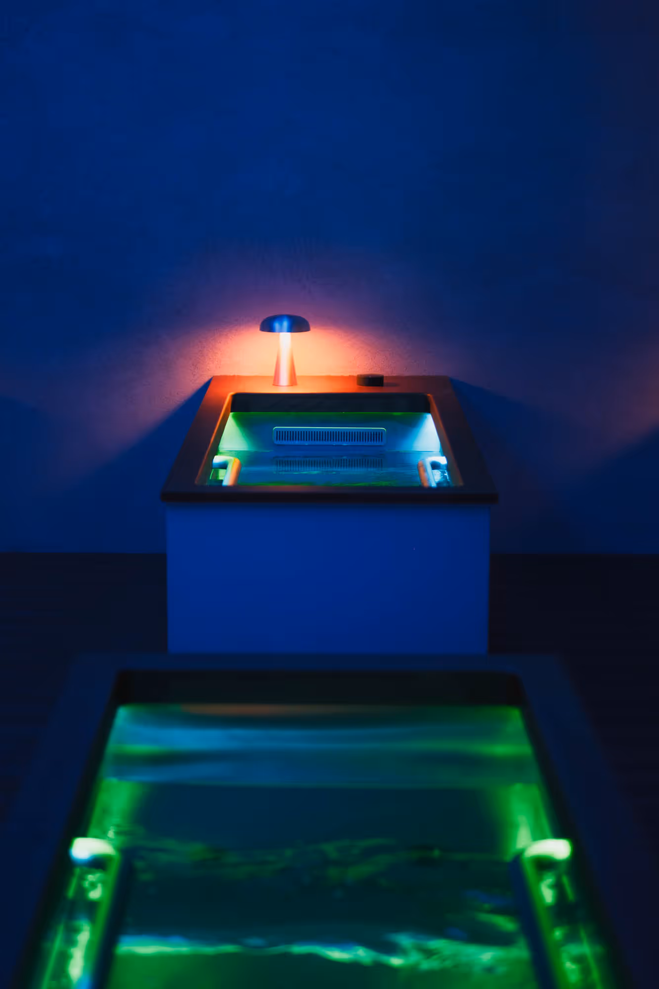 ice bath cold plunge night time vibe  at asap lounge hong kong hk alternate sauna and plunge
