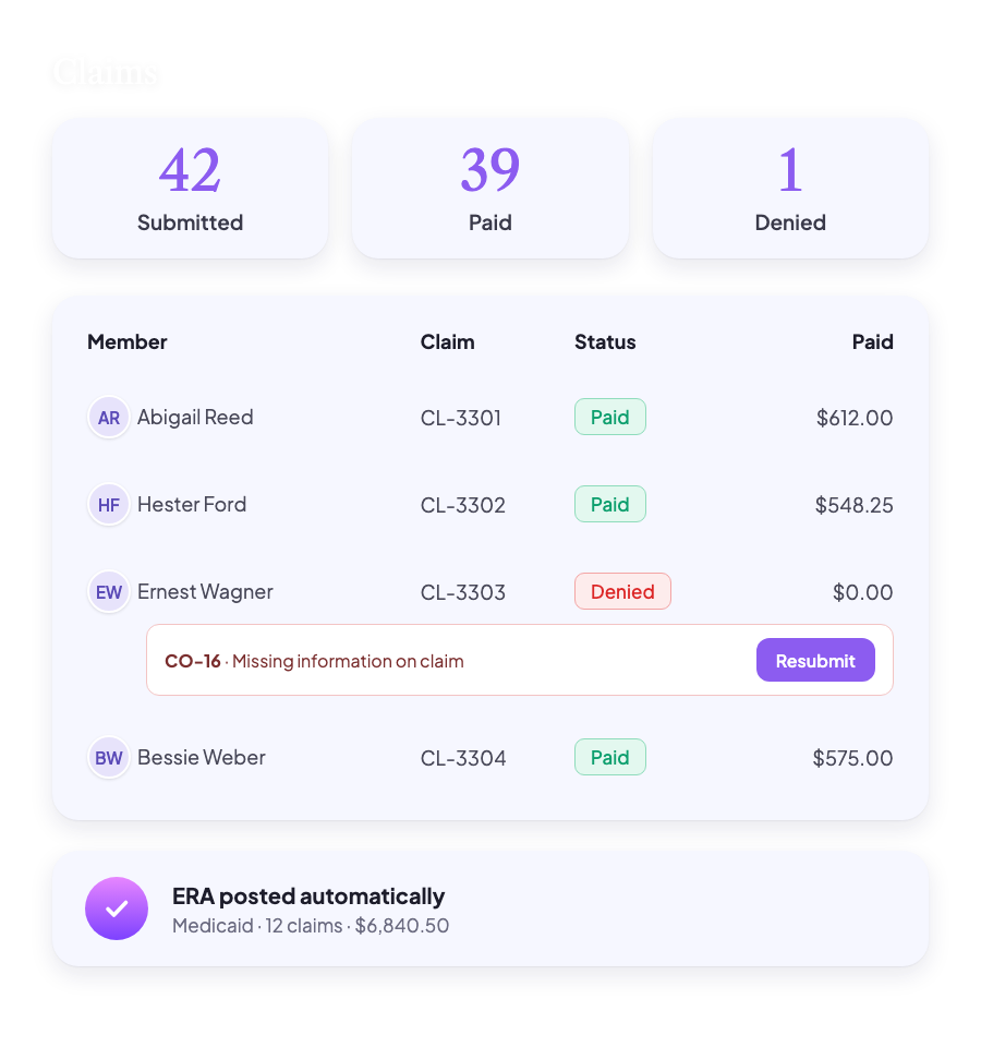 Claims and remittances