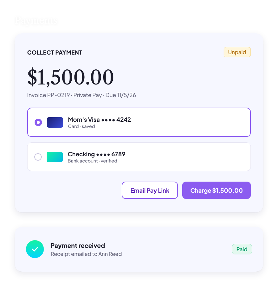 Payments and receipts