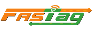 FASTag logo featuring stylized letters with signals and arrows symbolizing electronic toll collection.