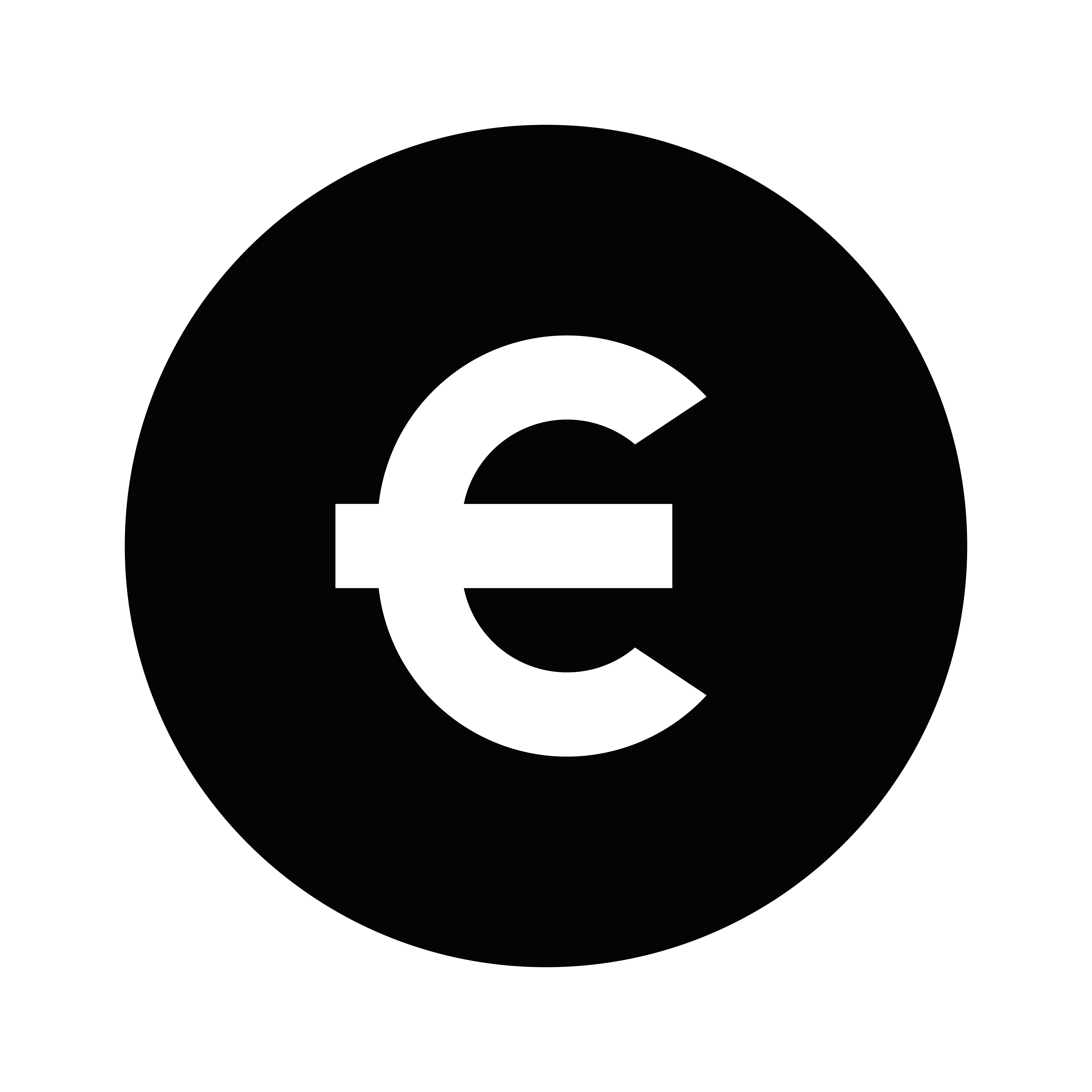 Symbol eines Euro-Zeichens in einem Kreis, das Gehalt oder Geld darstellt.