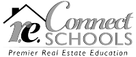 Connect Schools logo with house outline and text: Connect Schools Premier Real Estate Education.