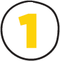 Yellow number one inside a black-outlined circle on a white background.