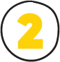 Yellow number 2 inside a black circular outline on a white background.