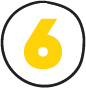 Yellow number 6 inside a black circle on a white background.