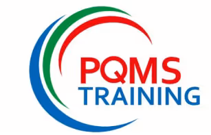 PQMS Training logo with red, green, and blue curved lines surrounding the text.