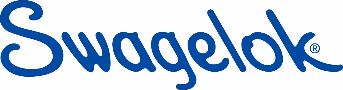 Swagelok brand logo in blue cursive lettering.