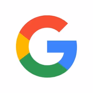 Google multicolored capital letter G logo.