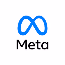 Meta company logo with blue infinity symbol above the word 'Meta'.