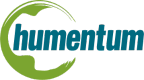 Humentum logo in teal and green.