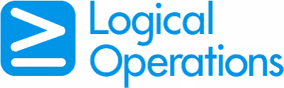 Logical Operations company logo with blue icon and text.