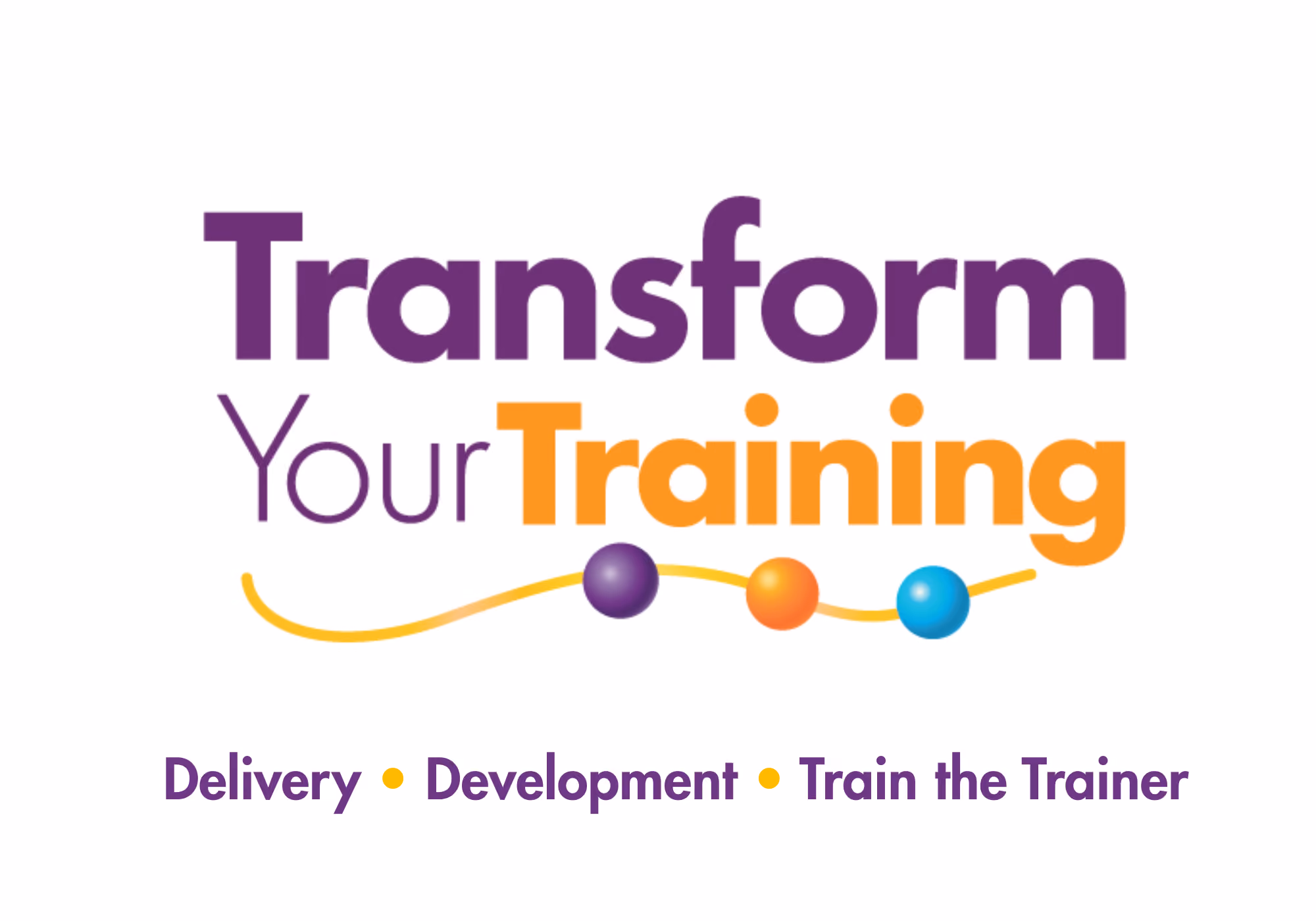 Text logo reading Transform Your Training with Delivery, Development, Train the Trainer below.