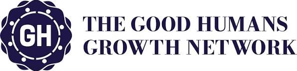 Logo with GH initials inside a circular design next to the text The Good Humans Growth Network.
