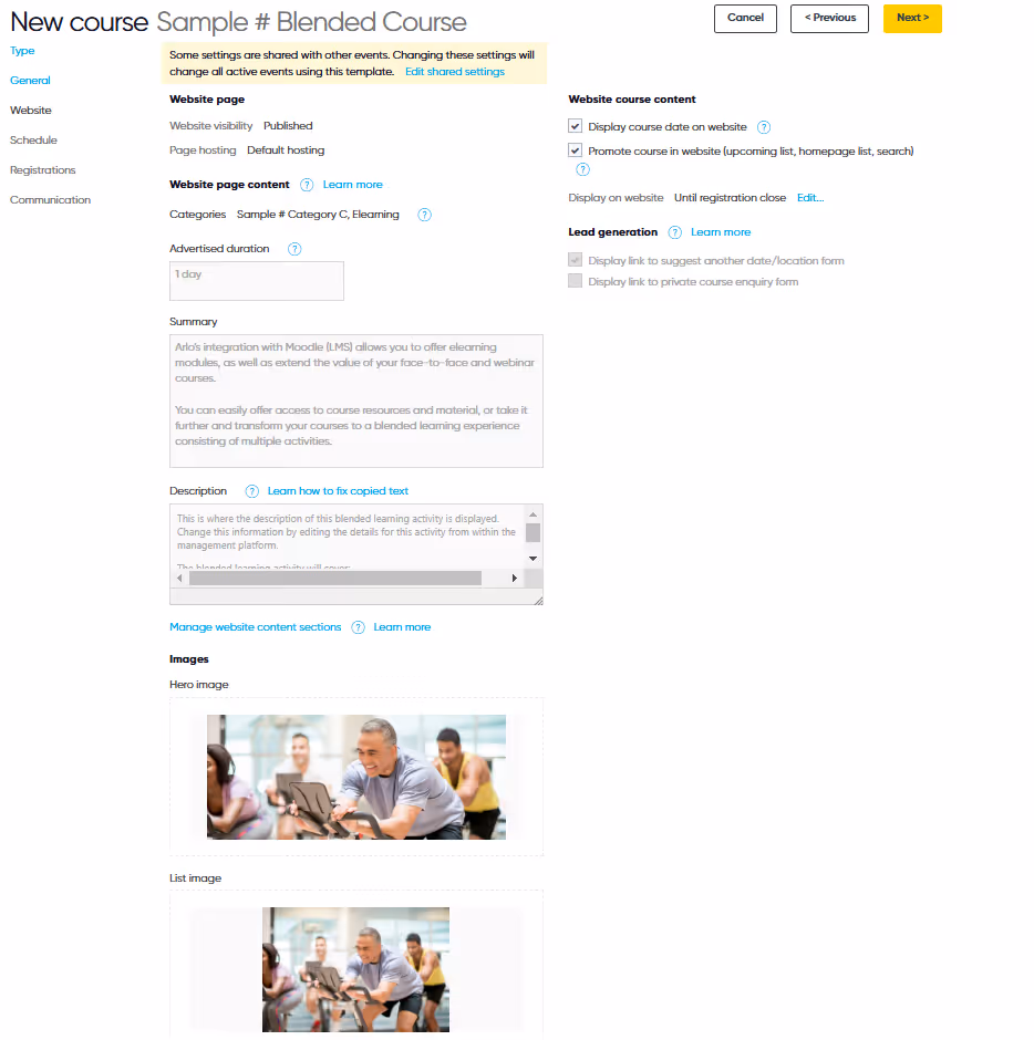 Image of a user setting up a successful online course.