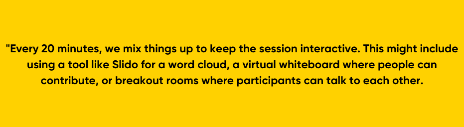 Quote on how interactive elements can help make virtual learning and virtual instructor led training as immersive and engaging as in person training