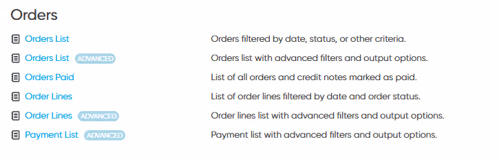 Course order reports within Arlo