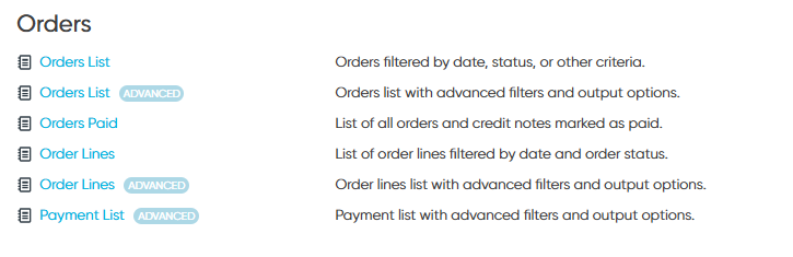 Course order reports within Arlo