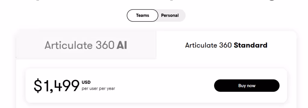 Articulate 360 pricing