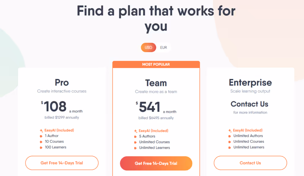EasyGenerator pricing